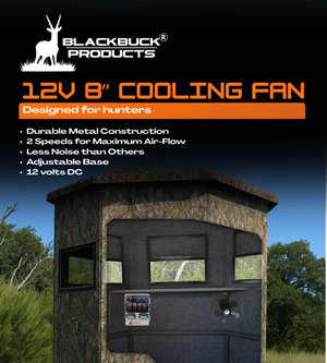 Ultra-Quiet 8.75" Blackbuck Deer Blind 12v Fan